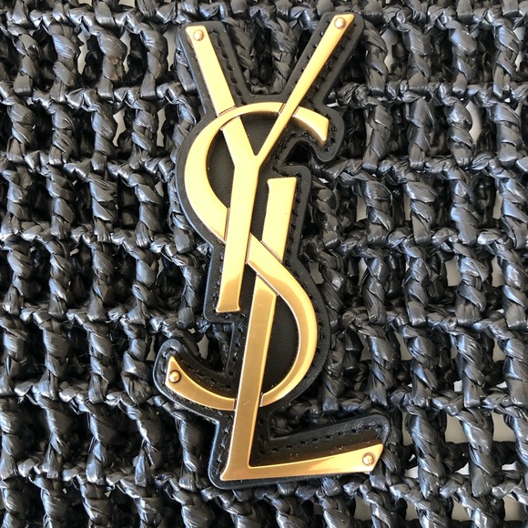 Saint Laurent YSL Oxalis Black Woven Leather Shoulder Bag - Picture 8 of 15